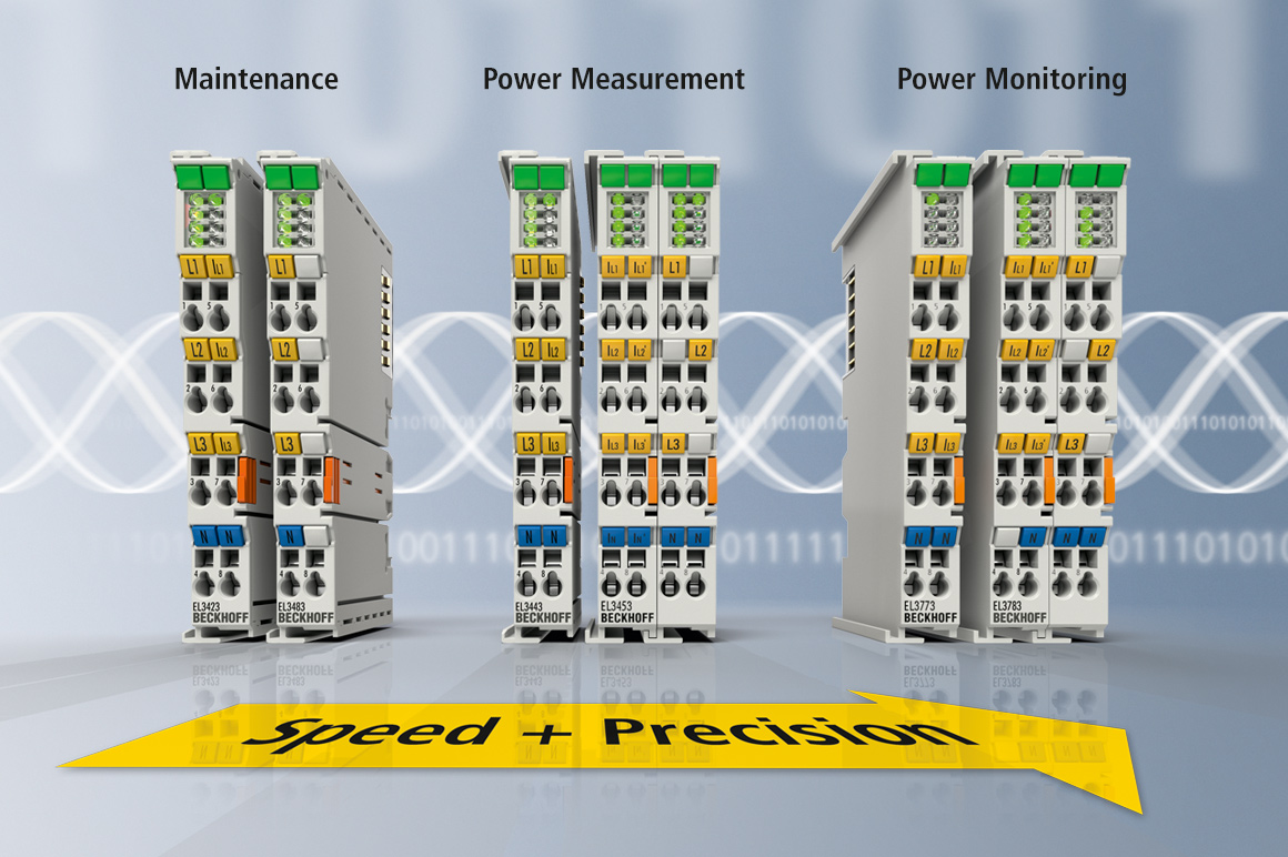 具有高可扩展性的 EtherCAT 电能管理端子模块可以实现电力监测和过程控制以及市电监测及维护领域涉及到的各种任务。