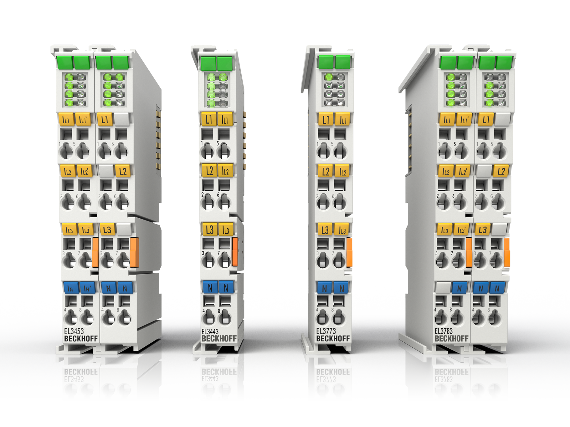 EtherCAT 电力监测端子模块 EL3773 和 EL3783 设计用于检测三相交流电压系统状态。