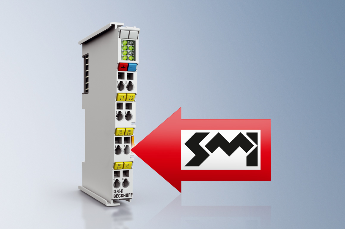 SMI 主站端子模块用于连接总线端子模块系统与标准电机接口，可以控制和准确定位百叶窗和遮阳装置。 