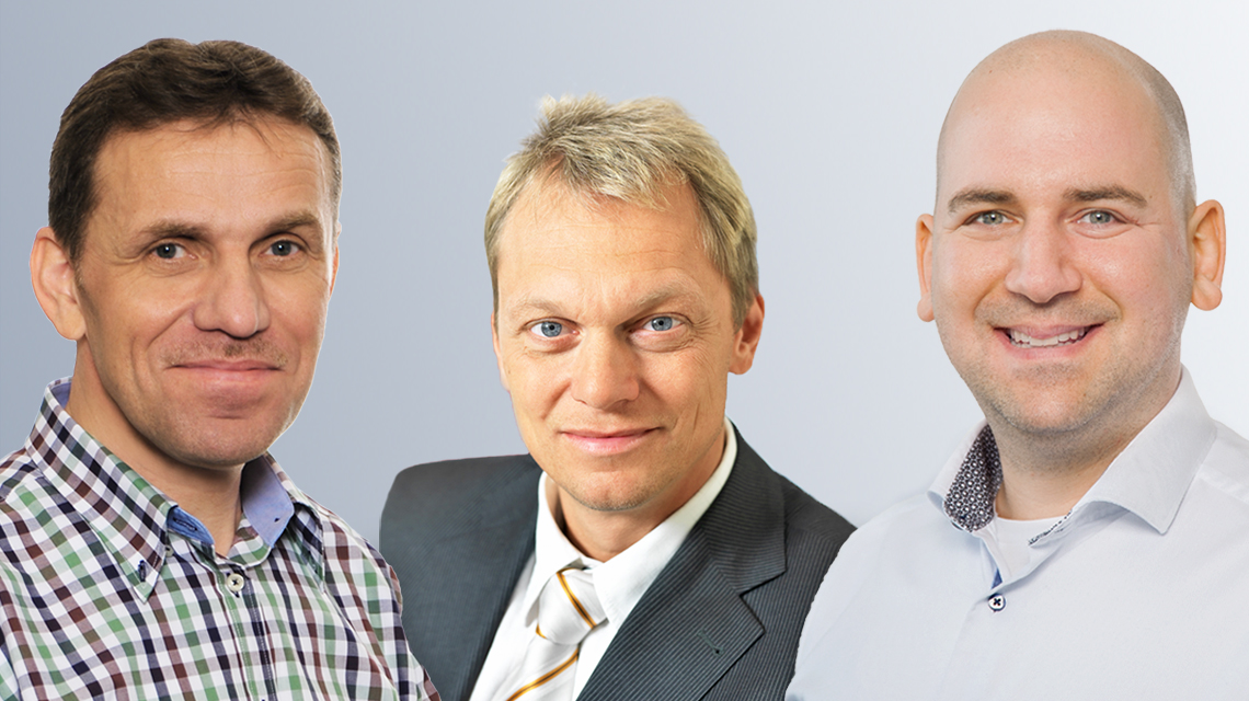 Erich Klaßen, Ralf Stachelhaus and Christian Kukla (from left) are responsible for the new Beckhoff office in Aachen. 
