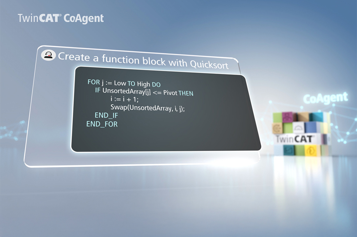 作为基于人工智能的辅助系统，TwinCAT CoAgent 显著优化了开发流程和控制系统 Runtime。