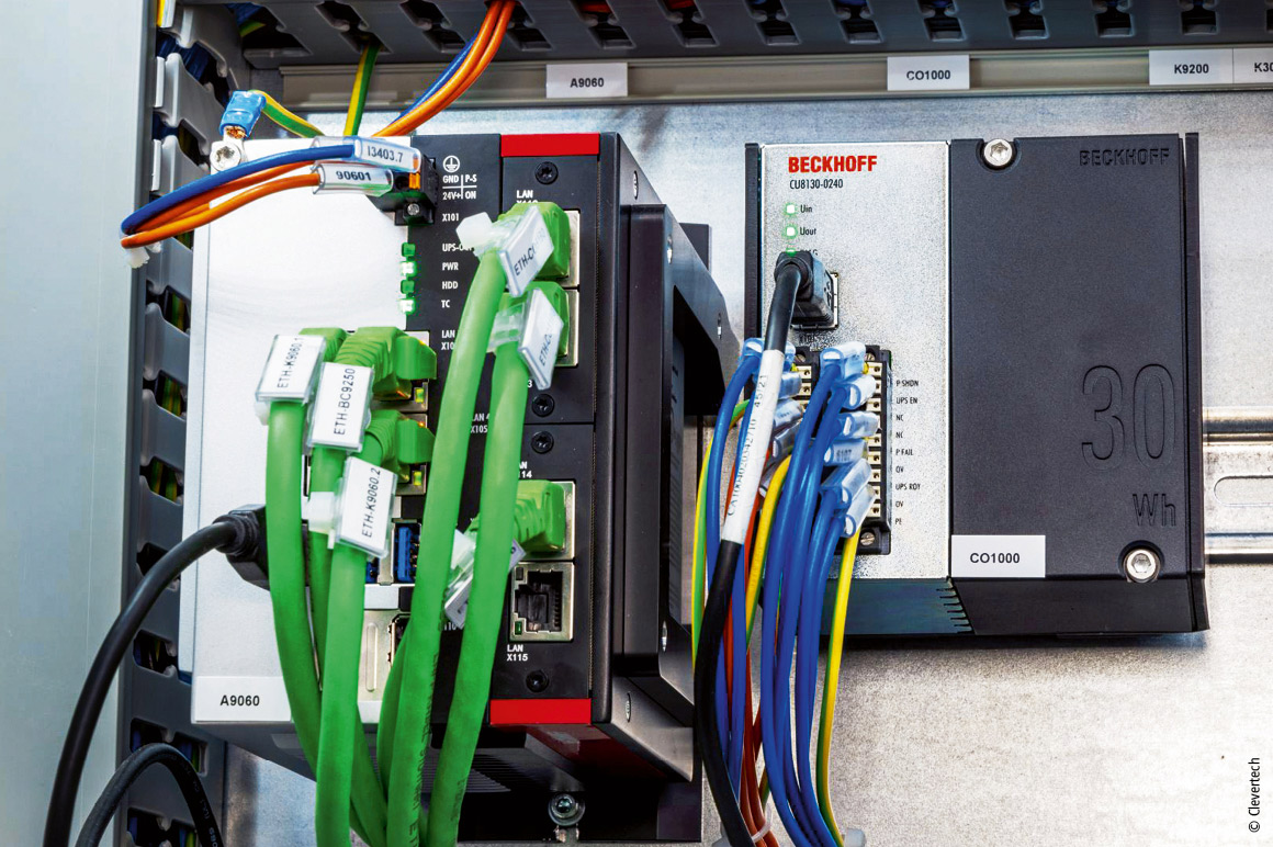 Clevertech fulfills the high requirements for synchronous and dynamic control of the 32 movers with TwinCAT 3 on a C6032 ultra-compact Industrial PC.