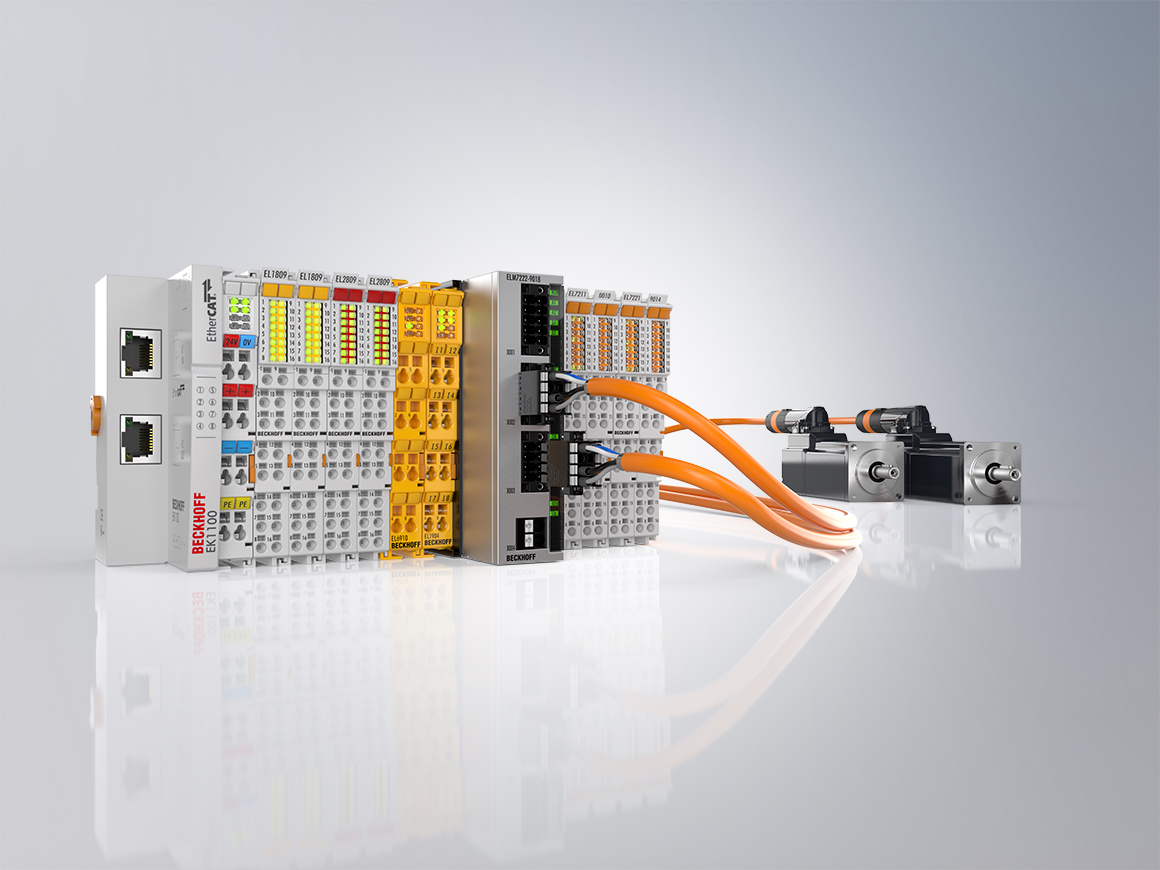 The ELM housings can be easily integrated into an existing terminal strand like any other EtherCAT Terminal.