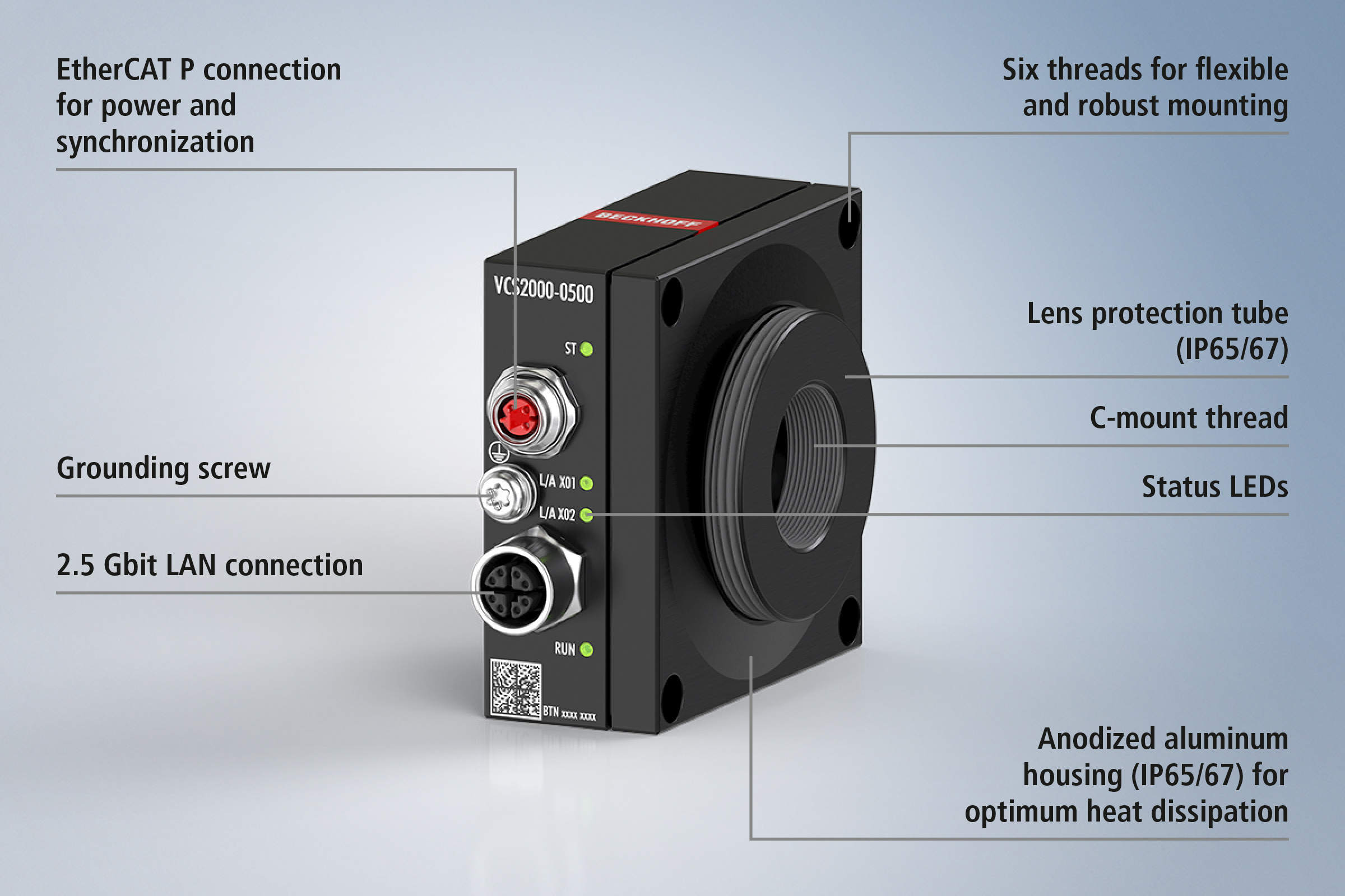 VCS2000：分辨率高达 24 MP 并具有高度灵活的安装选项的相机 