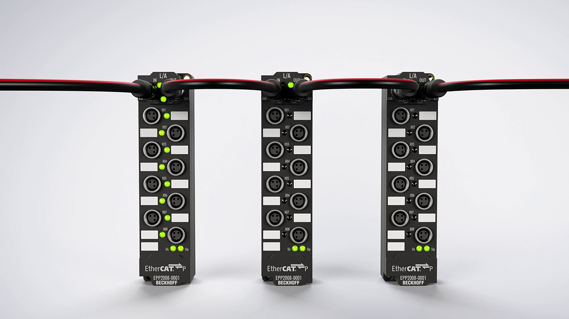 EtherCAT P 在一根标准的四芯以太网电缆中整合了 EtherCAT 通信和动力系统。