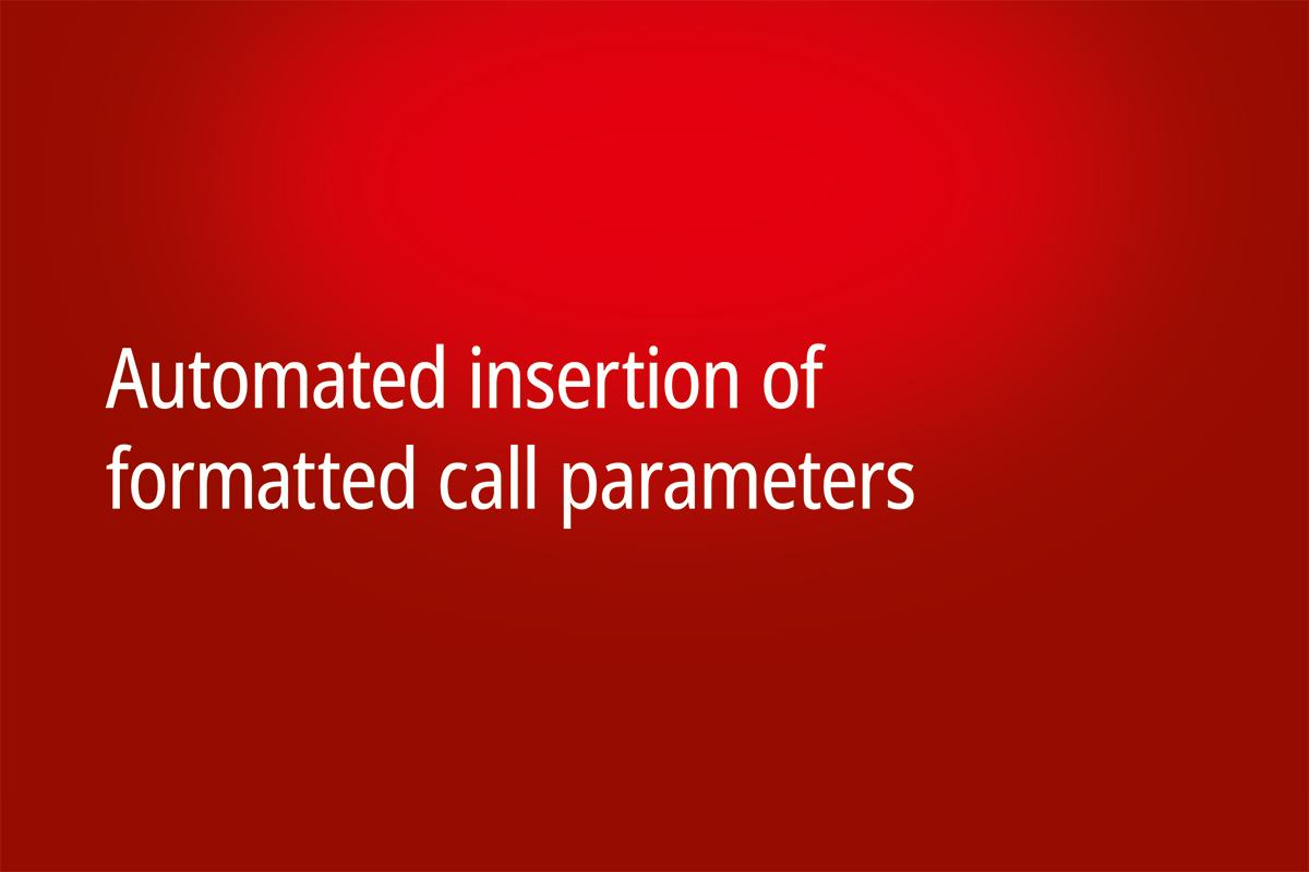 本视频展示了如何在 TwinCAT PLC++ 中快速自动插入格式化的调用参数。该功能适用于功能块、方法和函数调用，可立即生成格式清晰、易于阅读的调用结构，其中包含参数和占位符。优势：减少赋值错误，确保整个项目格式统一，显著缩短编写和修改调用所需的时间。