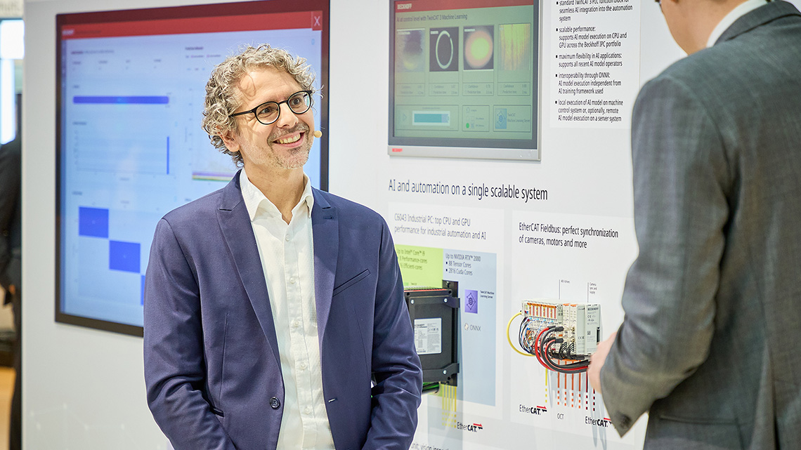 TwinCAT 3 Machine Learning brings artificial intelligence into machine construction: PLC programmers can now train neuronal networks with in-house data and implement them in the PLC with AI-based image processing or signal processing, all without needing AI expertise themselves.