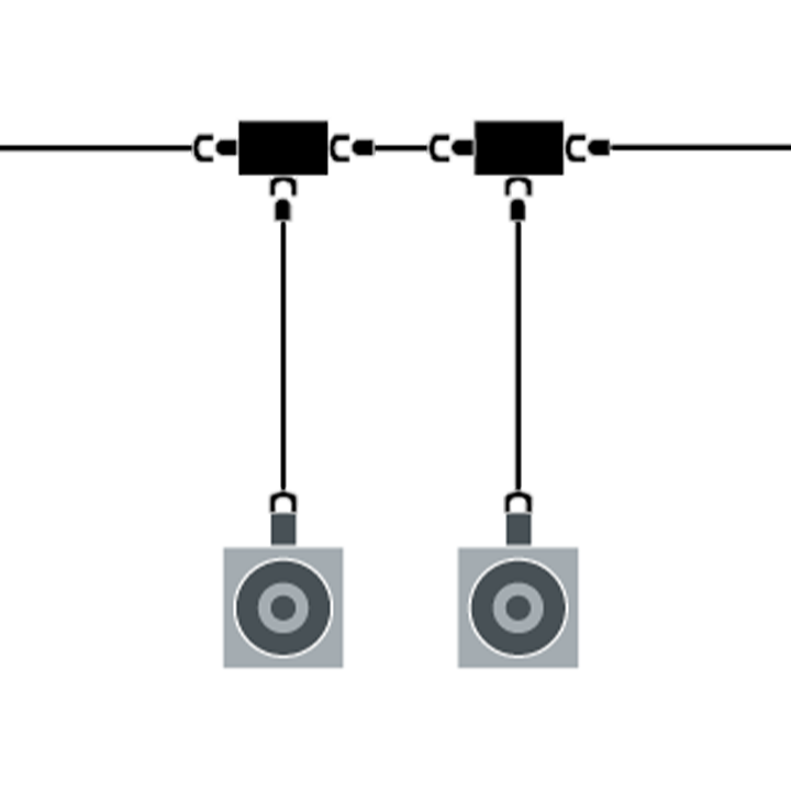 T 型分配器用作可插拔的菊花链解决方案