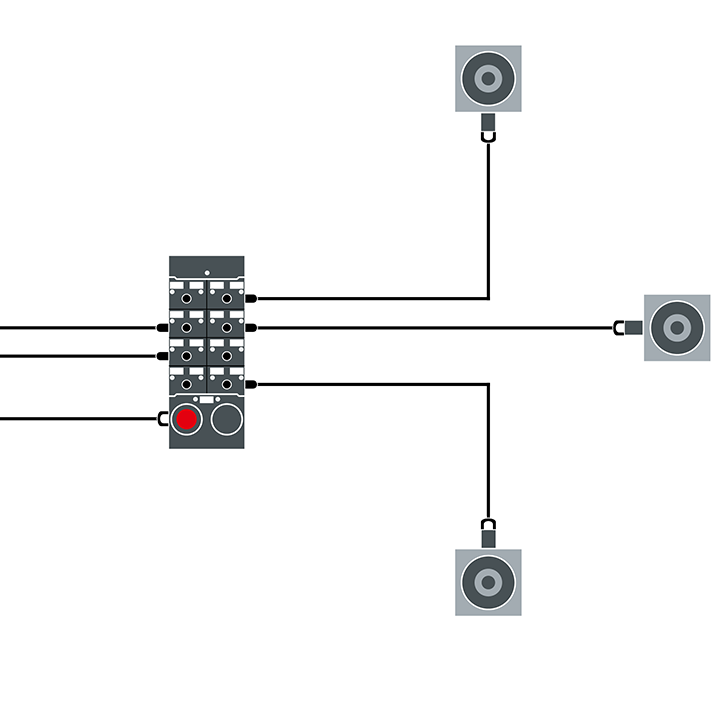 支持灵活星型拓扑分配的 EP9208-1035 8 路分配端子盒